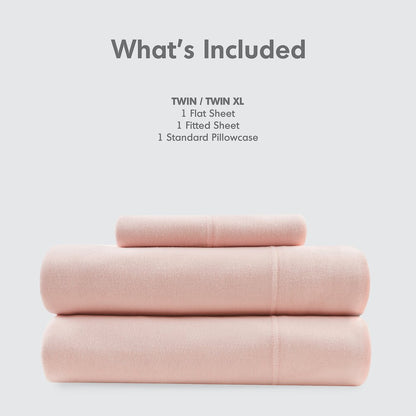 Cotton Blend Jersey Knit All Season Sheet Set, Blush color