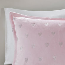 Rosalie Metallic Heart Printed Plush Comforter Set, Belen Kox