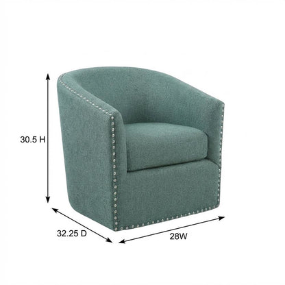 Teal Swivel Chair with Multi-Pattern Fabric and Comfortable Design