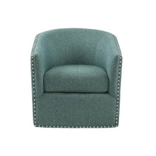 Teal Swivel Chair with Multi-Pattern Fabric and Comfortable Design