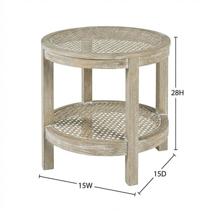 Round Accent Table with Smooth Surface and Sturdy Construction