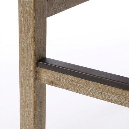 Solid Wood Frame Cane Back Counter Stool with Woven Detail