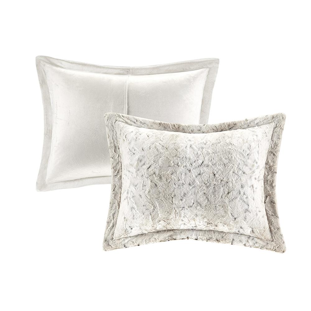 Zuri Snow Leopard Faux Fur Comforter Set, Belen Kox