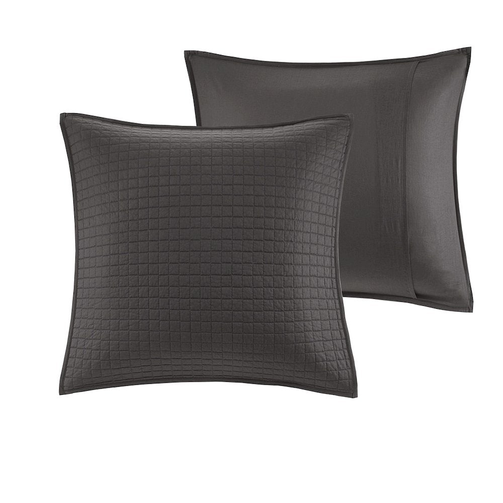 Cotton Jacquard Comforter Set with Euro Shams and Throw Pillows
