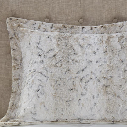 Zuri Snow Leopard Faux Fur Comforter Set, Belen Kox