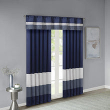Navy Pintuck Striped Window Valance, Belen Kox
