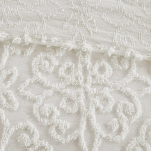 Floral Medallion Tufted White Bedspread Set, Belen Kox