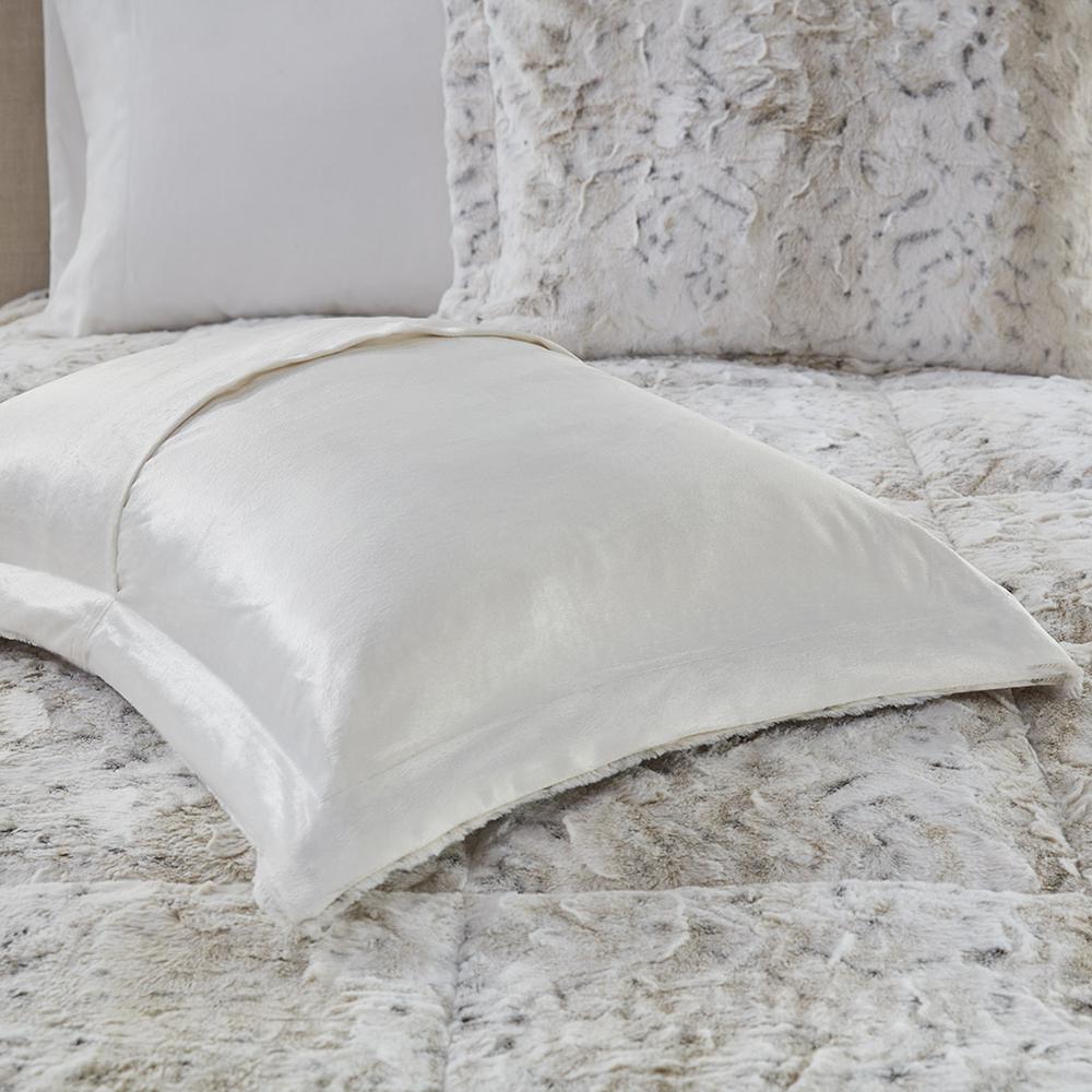 Zuri Snow Leopard Faux Fur Comforter Set, Belen Kox