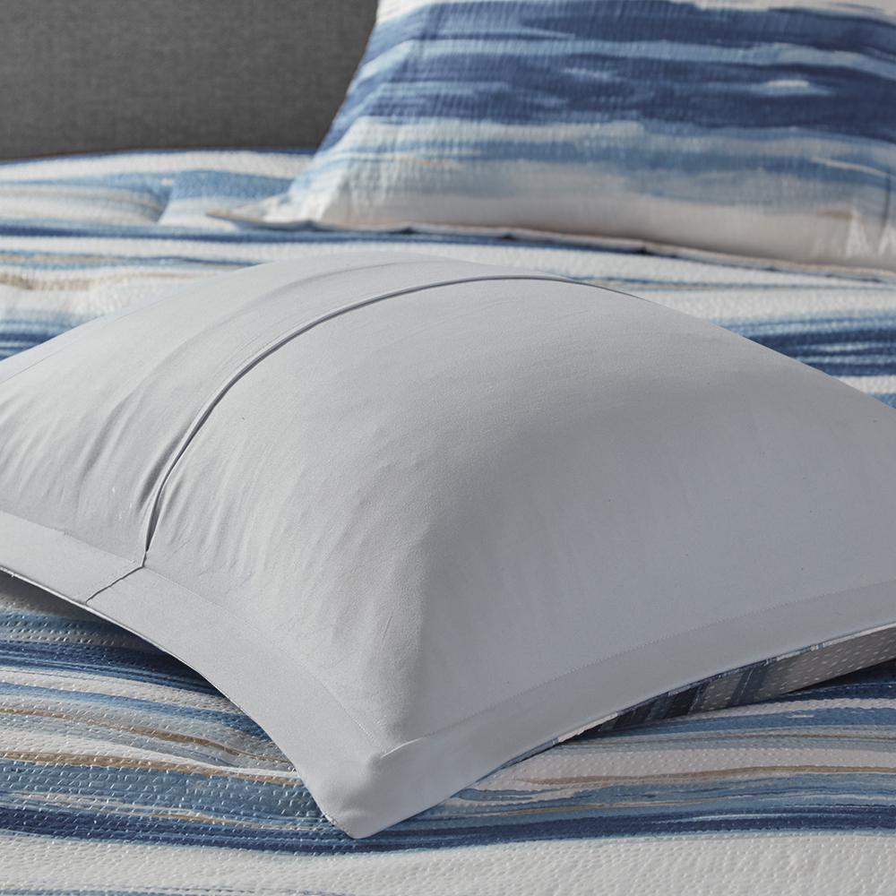 Serene Watercolor Stripe Seersucker Comforter Set, Belen Kox