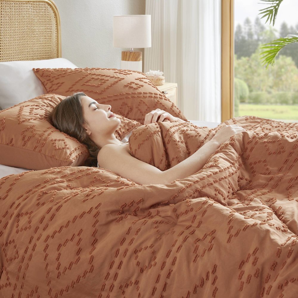 Gigi Comforter Mini Set, Terracotta color