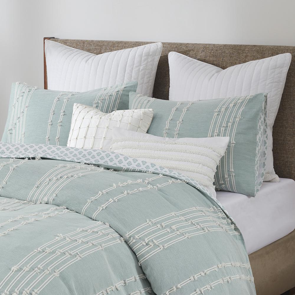 Kara Aqua Cotton Jacquard Comforter Mini Set, Belen Kox