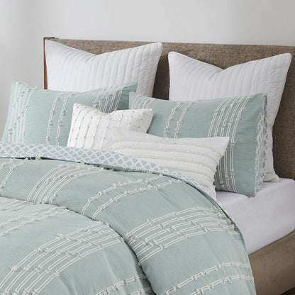 Kara Aqua Cotton Jacquard Comforter Mini Set, Belen Kox