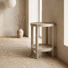 Round Accent Table with Smooth Surface and Sturdy Construction