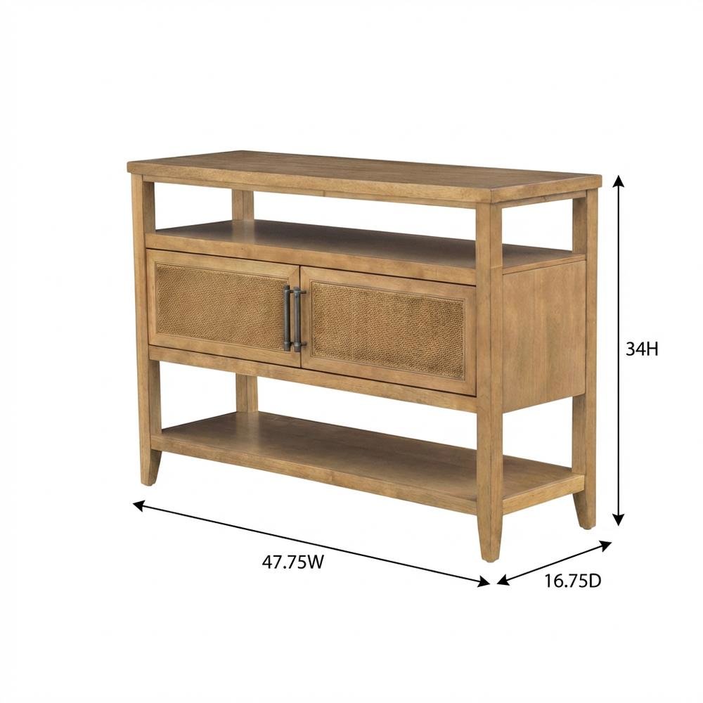 2-Door Storage Console Table with Sturdy Frame and Sleek Design