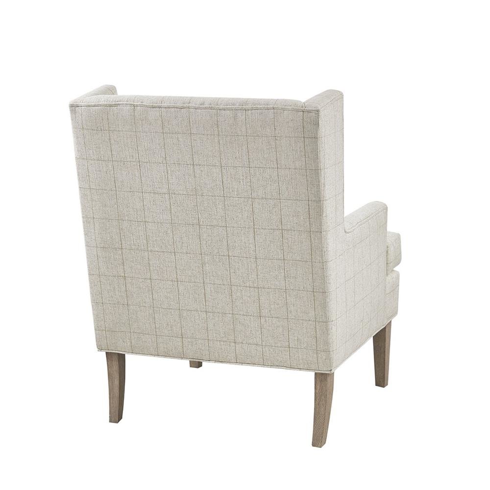 Beige Wingback Recliner Chair – Elegant Push Back Chair for Living Room