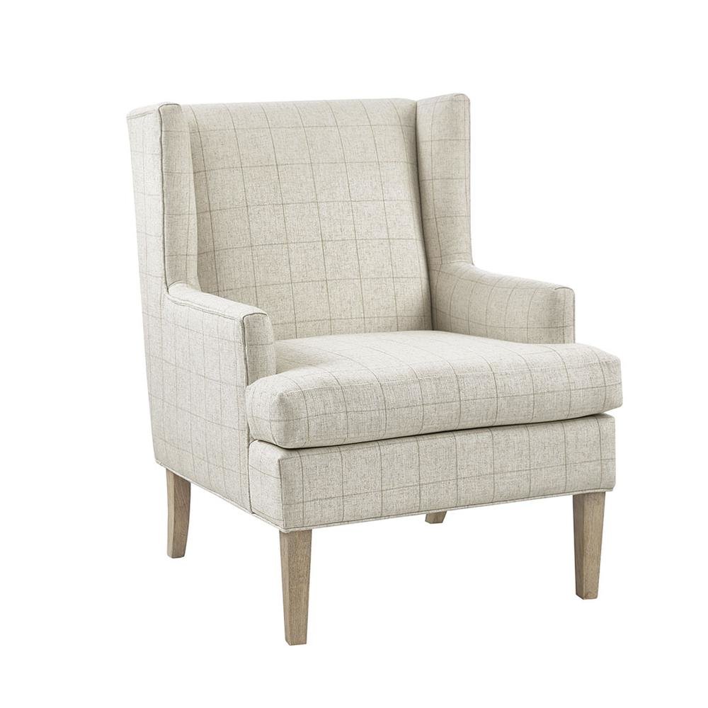 Beige Wingback Recliner Chair – Elegant Push Back Chair for Living Room