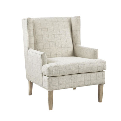 Beige Wingback Recliner Chair – Elegant Push Back Chair for Living Room