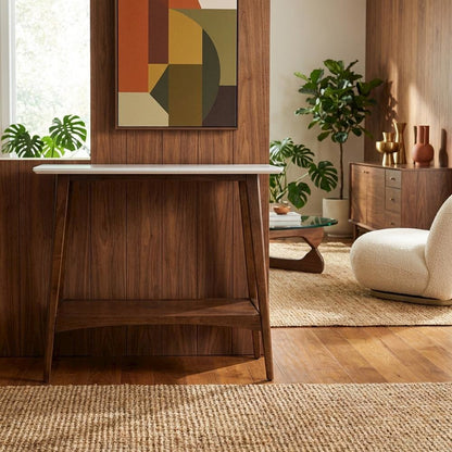 Wooden Console Table with Modern Design and Spacious Surface