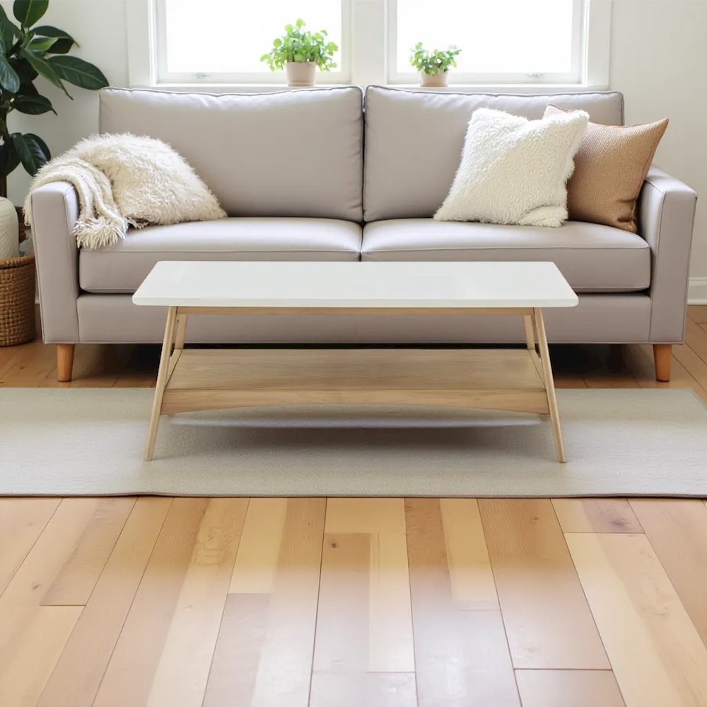 White Mid Century Modern Coffee Table – Stylish Luxury Living Room Piece
