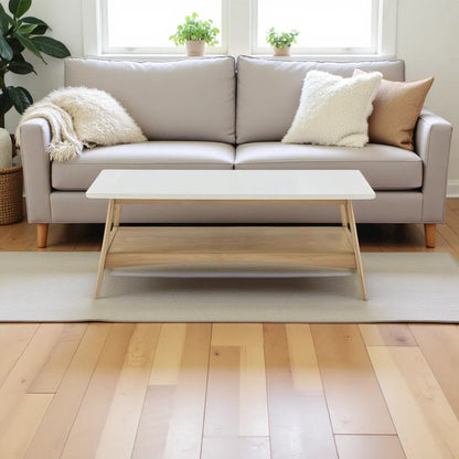 White Mid Century Modern Coffee Table – Stylish Luxury Living Room Piece