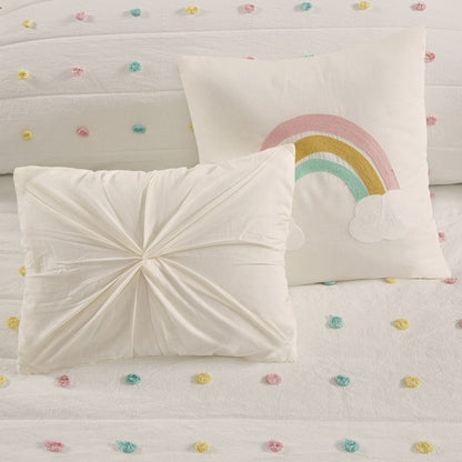 Pom Pom Cotton Jacquard Quilt Set with Throw Pillows