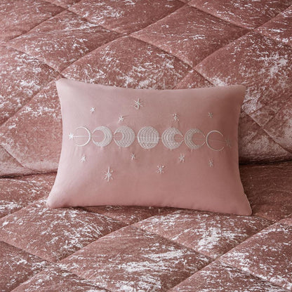 Opulent Blush Velvet Comforter Set, Belen Kox