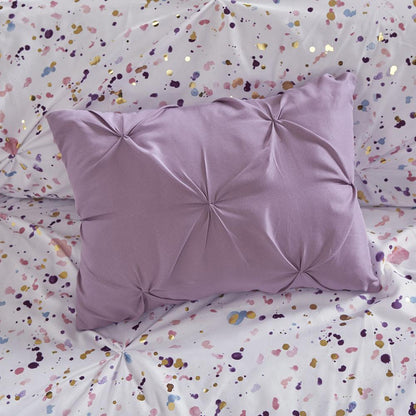 Metallic Glitter Printed Reversible Comforter Set - Plum, Belen Kox