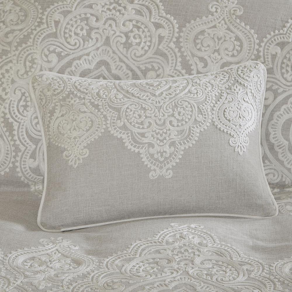 Natural Chain Stitch Embroidery 8pcs Comforter Set, Belen Kox