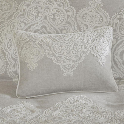 Natural Chain Stitch Embroidery 8pcs Comforter Set, Belen Kox