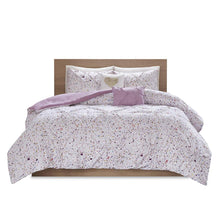 Metallic Glitter Printed Reversible Comforter Set - Plum, Belen Kox