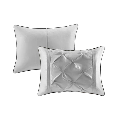 Laurel 100% Polyester Pieced Pleated 7pcs Tufted Comforter Set