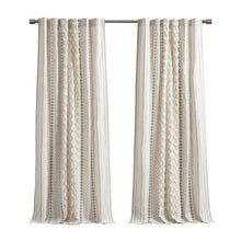 Imani Cotton Printed Window Panel with Chenille Stripe and Lining, Belen Kox