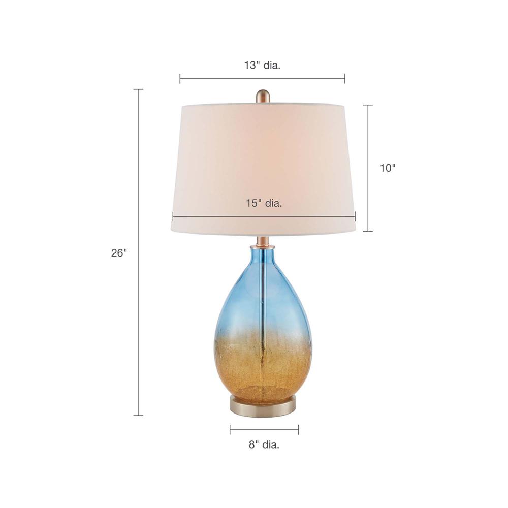 Cortina Blue Glass Table Lamp Set, Belen Kox