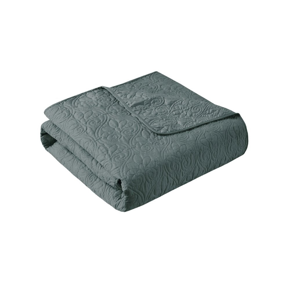 Quebec 3 Piece Reversible Quilt Set, Balsam Green color