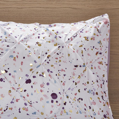 Metallic Glitter Printed Reversible Comforter Set - Plum, Belen Kox