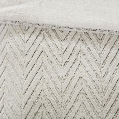 Luxe Plush Chevron Print Comforter Set, Belen Kox