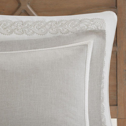 Natural Chain Stitch Embroidery 8pcs Comforter Set, Belen Kox