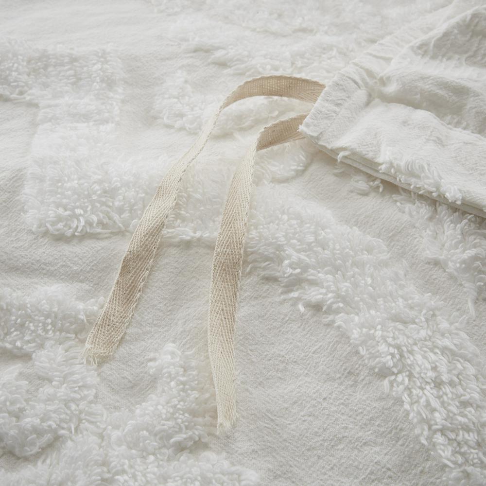 Seraphina White Chenille Duvet Cover Set, Belen Kox