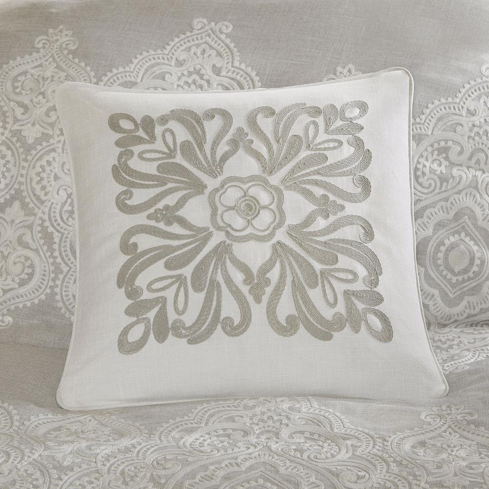 Natural Chain Stitch Embroidery 8pcs Comforter Set, Belen Kox