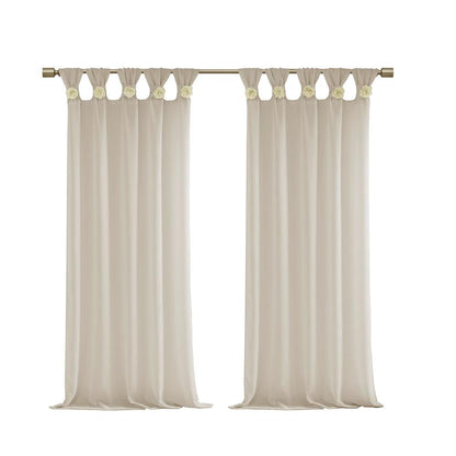Rosette Tab Top Floral Window Panel, Belen Kox