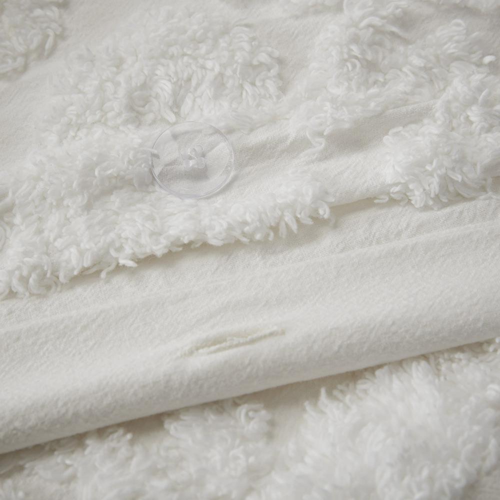 Seraphina White Chenille Duvet Cover Set, Belen Kox