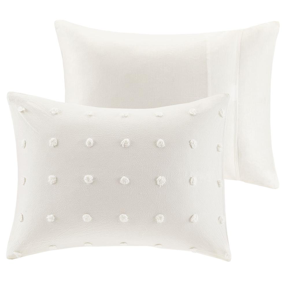Cotton Jacquard Comforter Set with Euro Shams and Throw Pillows
