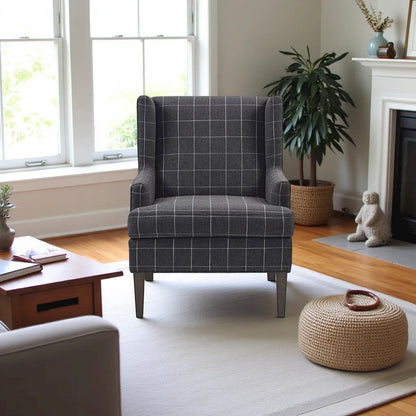 Elegant Gray Accent Chair with Upholstered Seat – Ideal for Any Room