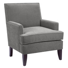 Gray Living Room Chair, Mid Century Modern Comfy Armchair with Wood Legs