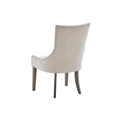 Beige Dining Chairs Set of 2, Mid Century Upholstered Chairs for Dining Table