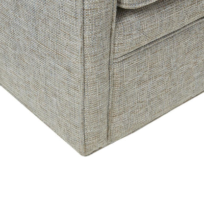 Gray Oversized Swivel Chair, Wide Armchair Solid Wood Frame Upholstered Seat