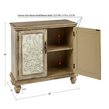 Brown Rustic 2-Door Accent Cabinet, Vintage Sideboard with Solid Wood Legs