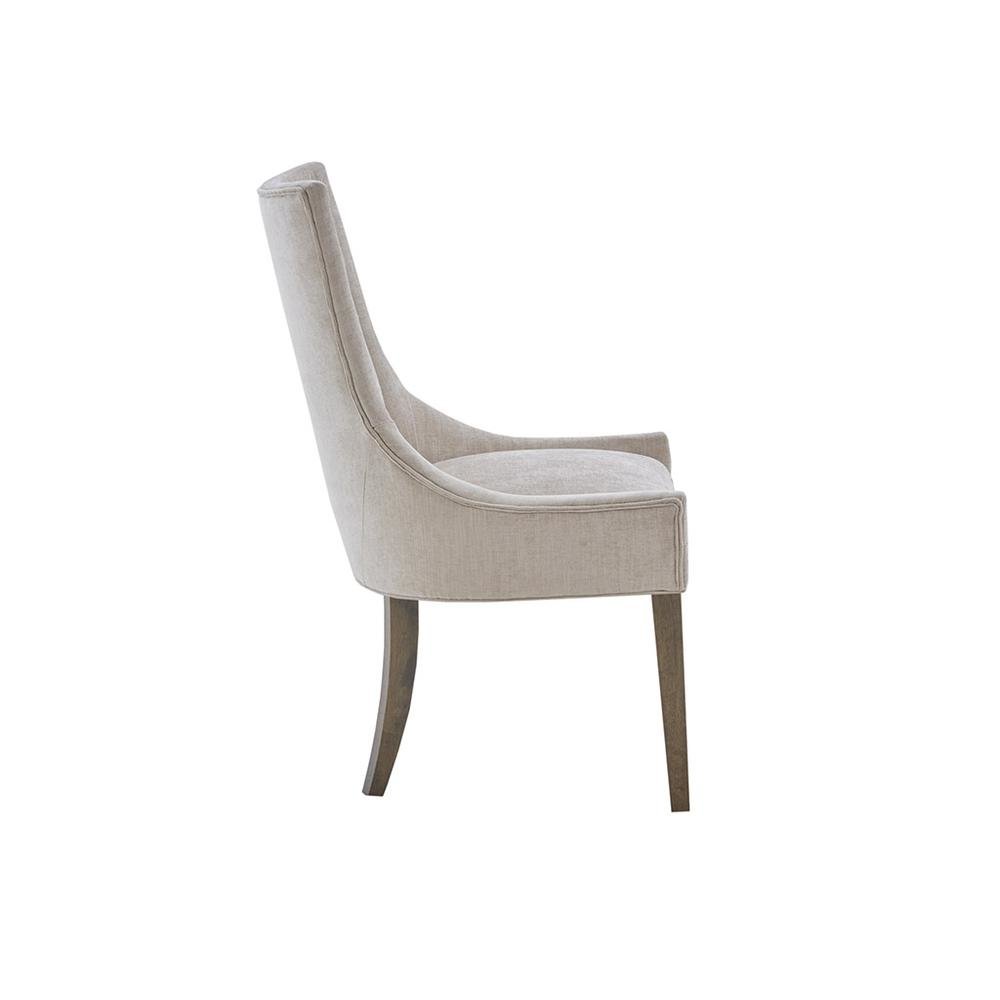 Beige Dining Chairs Set of 2, Mid Century Upholstered Chairs for Dining Table
