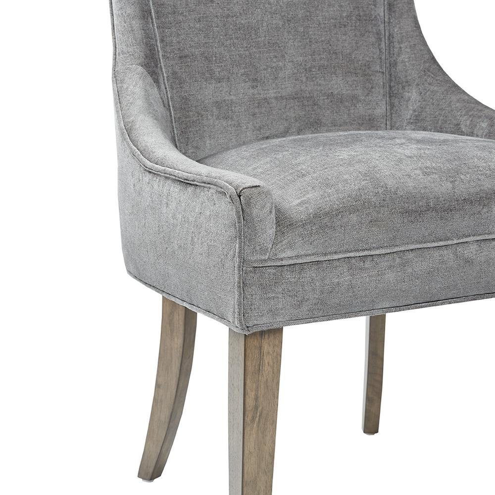 Gray Dining Chairs Set of 2, Mid Century Upholstered Chairs for Dining Table