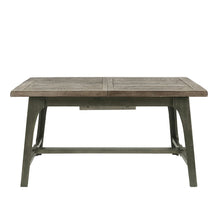 Gray Wood Extendable Dining Room Table with Leaf, Farmhouse Dining Table